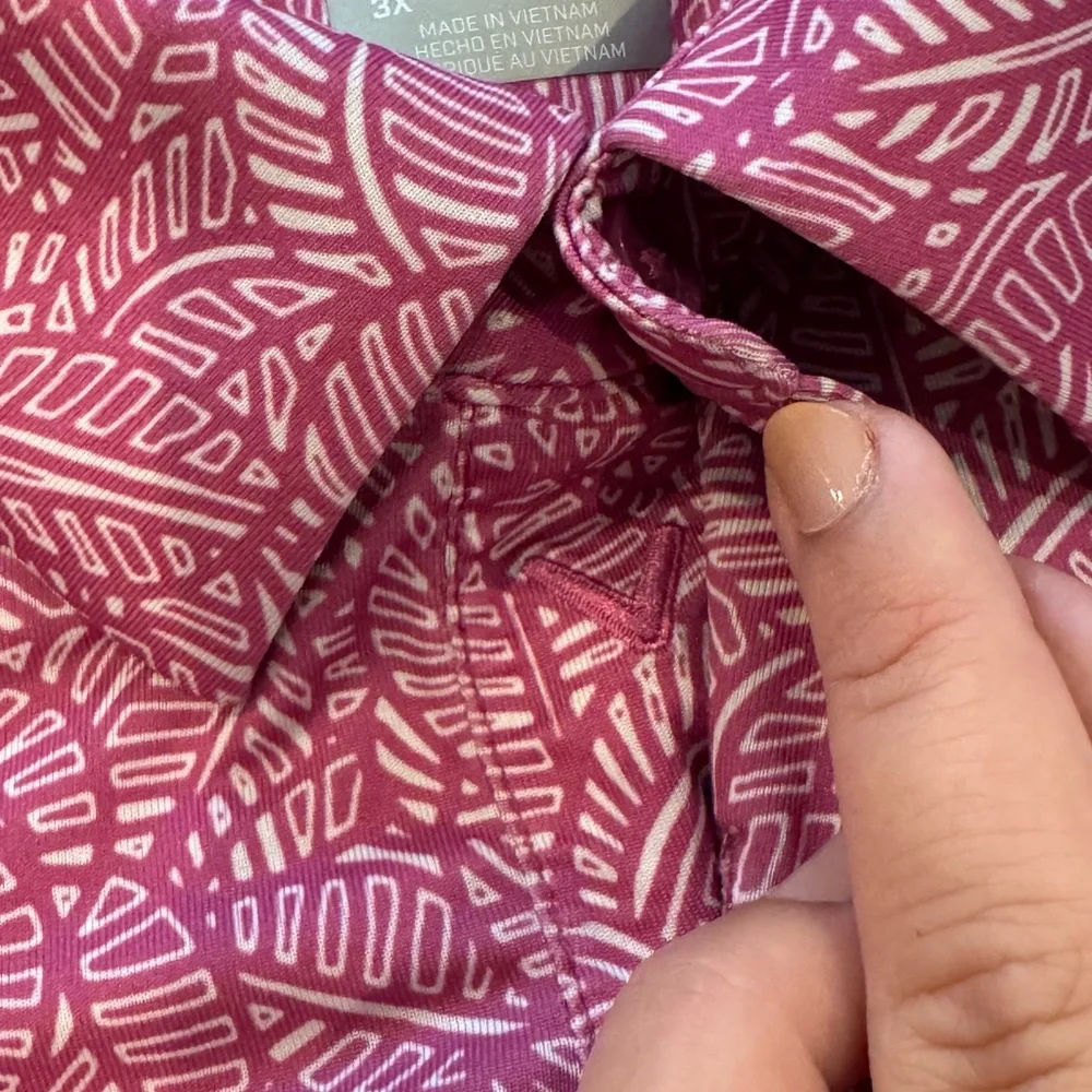 Callaway Golf Polo Shirt Mens 3XL PURPLE ORCHID TROPICAL Opti Dri Stretch Palm - Picture 6 of 9